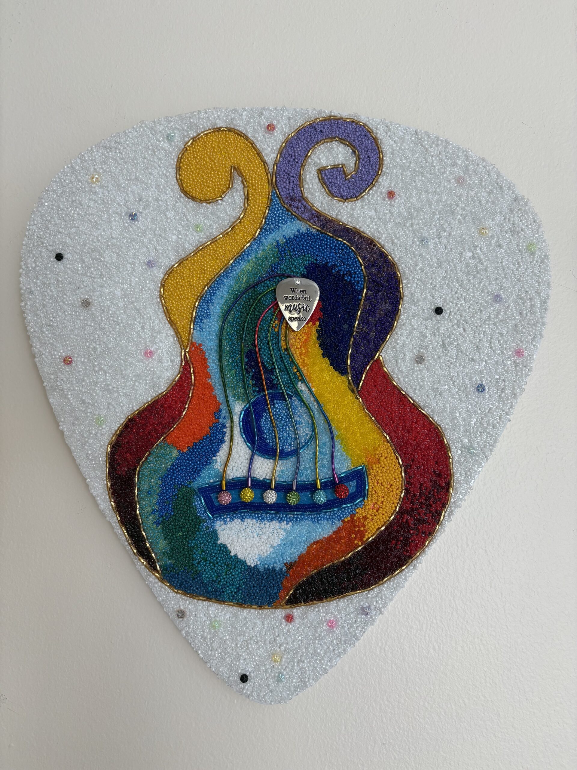 When Words Fail - Contemporary Bead Mosaic - Maria Laura Art