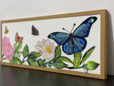 Butterfly and flowers - Maria Laura Art