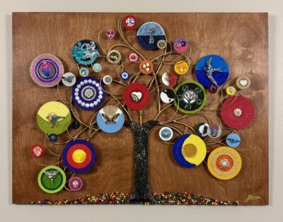 Connected - Contemporary Mixed Media Bead Mosaic - Maria Laura Art