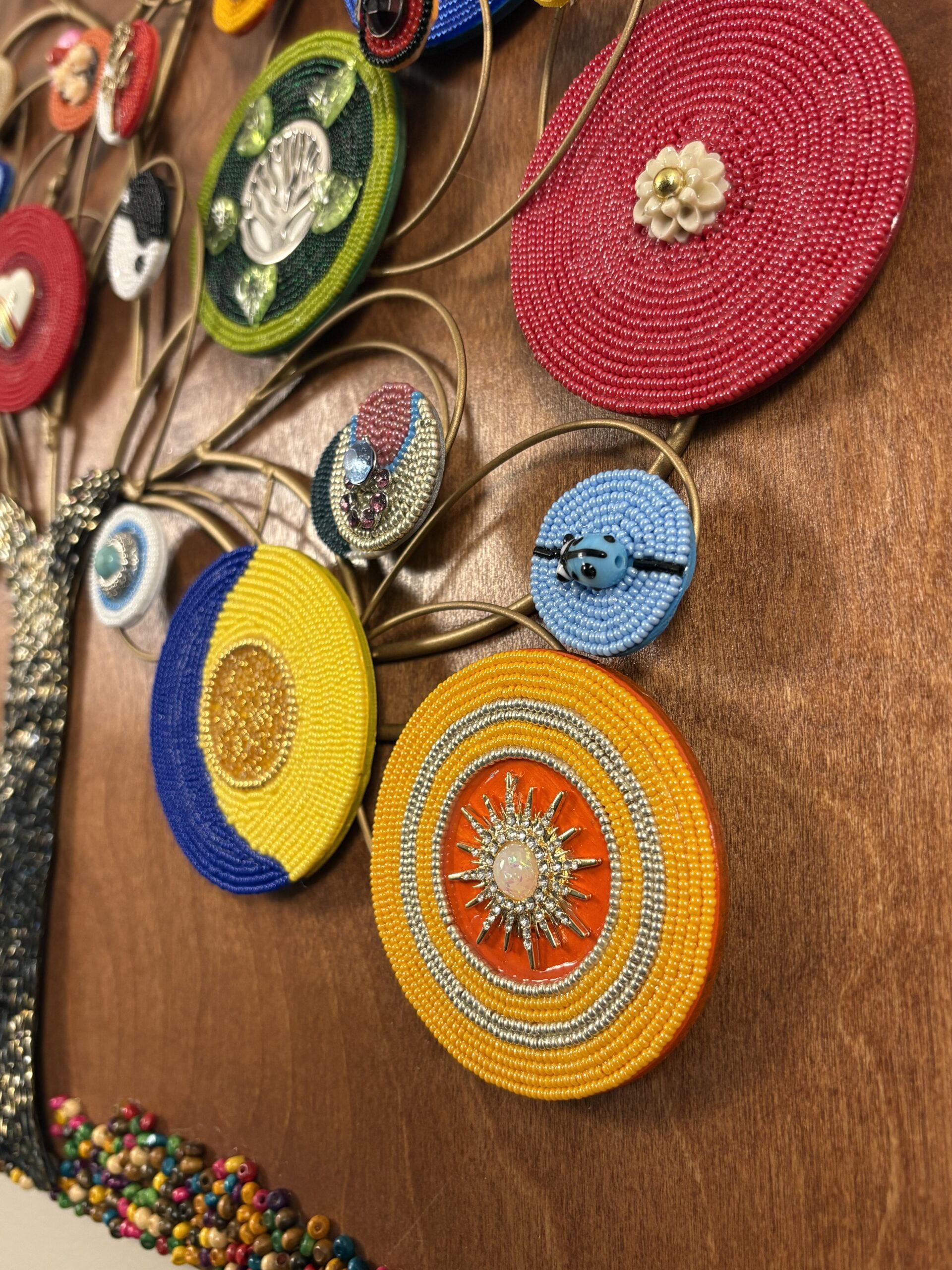 Connected - Contemporary Mixed Media Bead Mosaic - Maria Laura Art