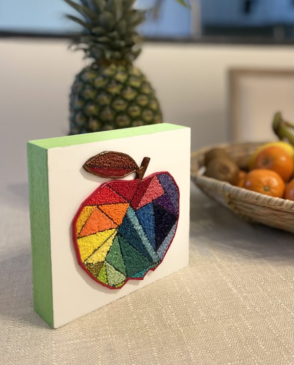 Multicolored Apple - Maria Laura Art - Bead Mosaic