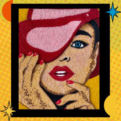 Wonder Girl - Glass Bead Mosaic - Maria Laura Art