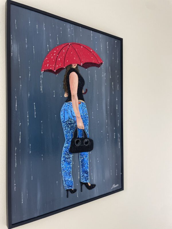 Reverie in the Rain - Maria Laura Art - Bead Mosaic