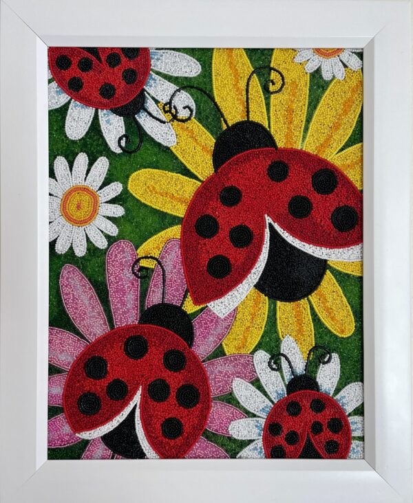 Maria Laura Art - Ladybug's Garden - Bead Mosaics