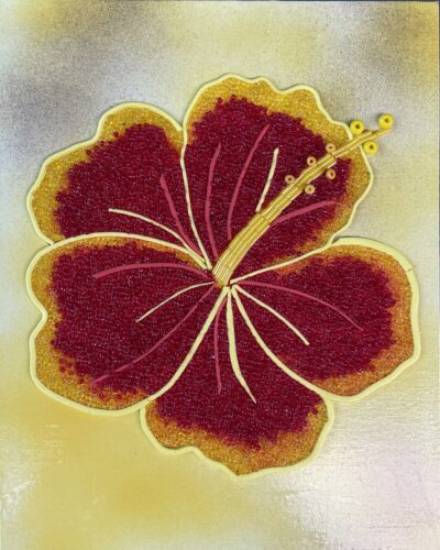 Hibiscus - Maria Laura Art - Bead Mosaic