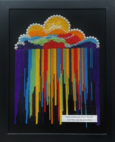 Rainbow Cloud - Bead Mosaic - Maria Laura Art