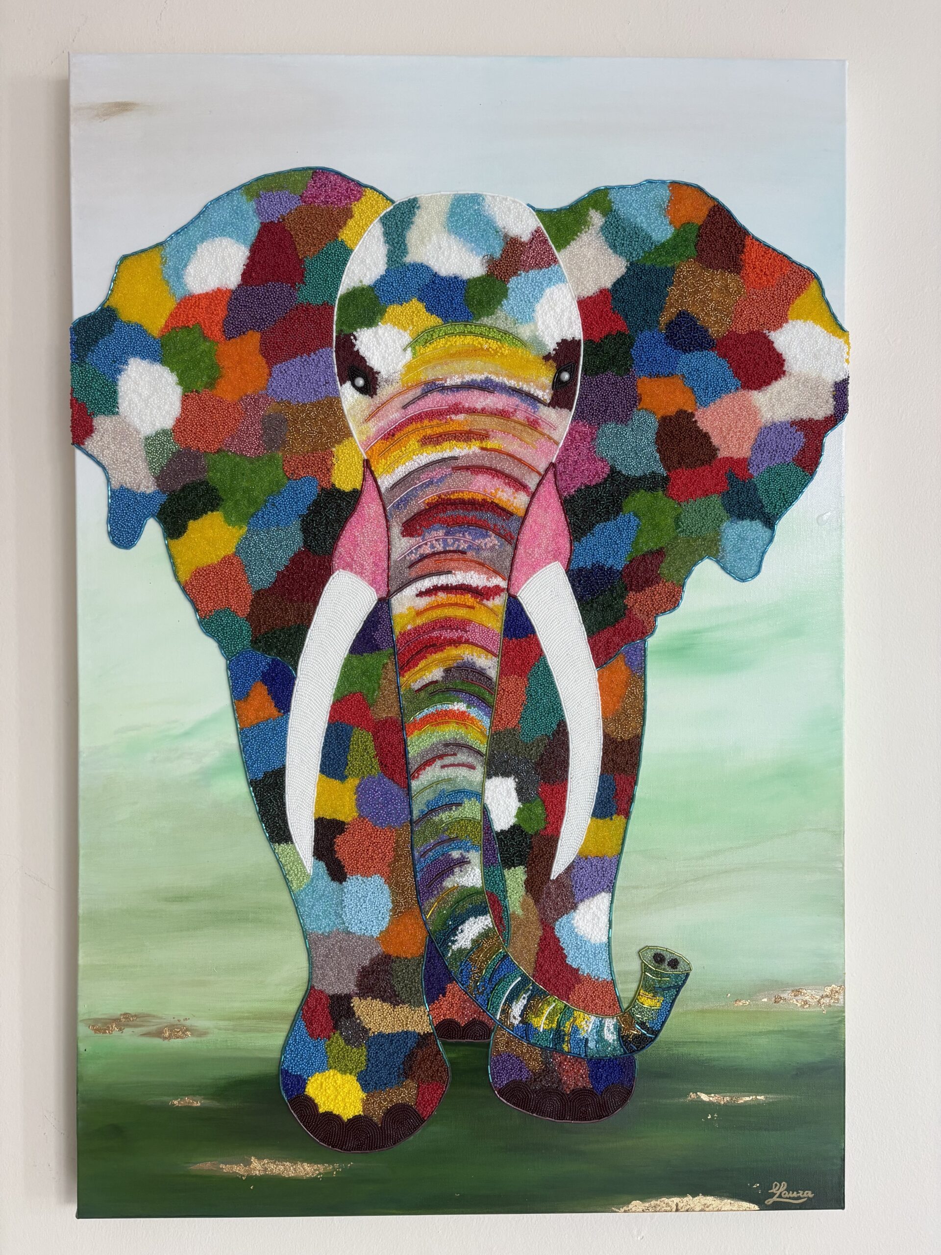Stampede - Bead Mosaic - Maria Laura Art