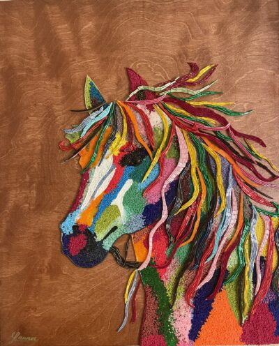 Jersey Girl - Bead Mosaic - Maria Laura Art