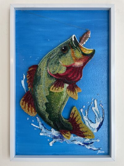 Airborne Striker - Bead Mosaic - Maria Laura Art