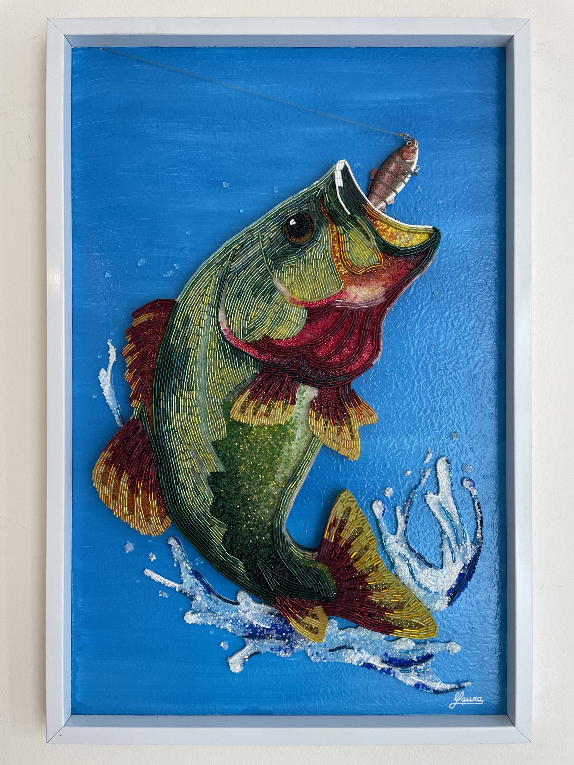 Airborne Striker - Bead Mosaic - Maria Laura Art