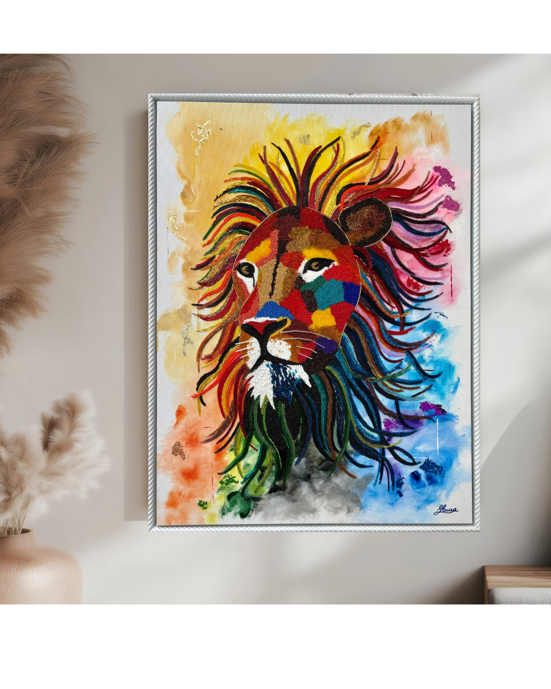 Silent King - Bead Mosaic - Maria Laura Art