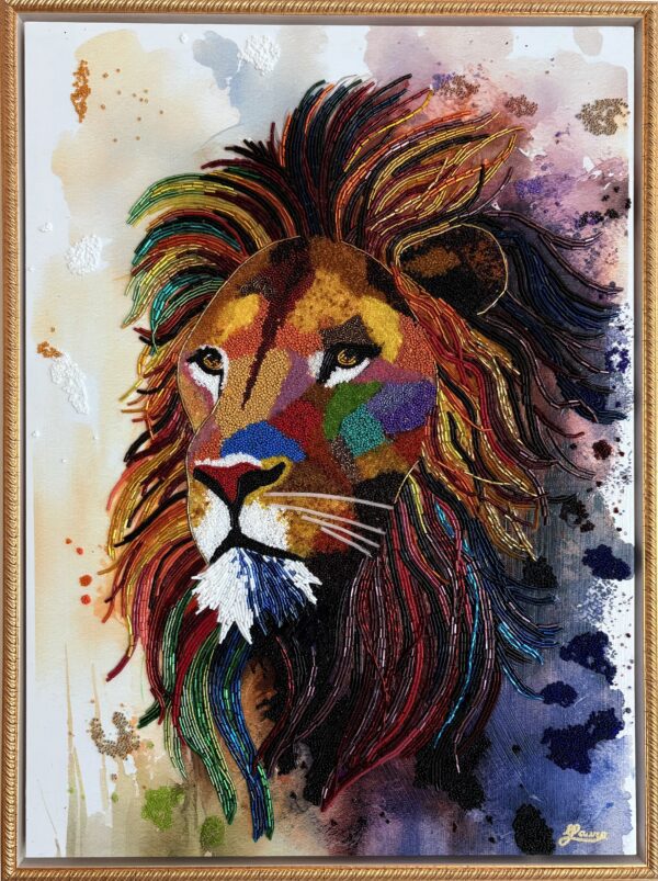 Silent King - Bead Mosaic - Maria Laura Art
