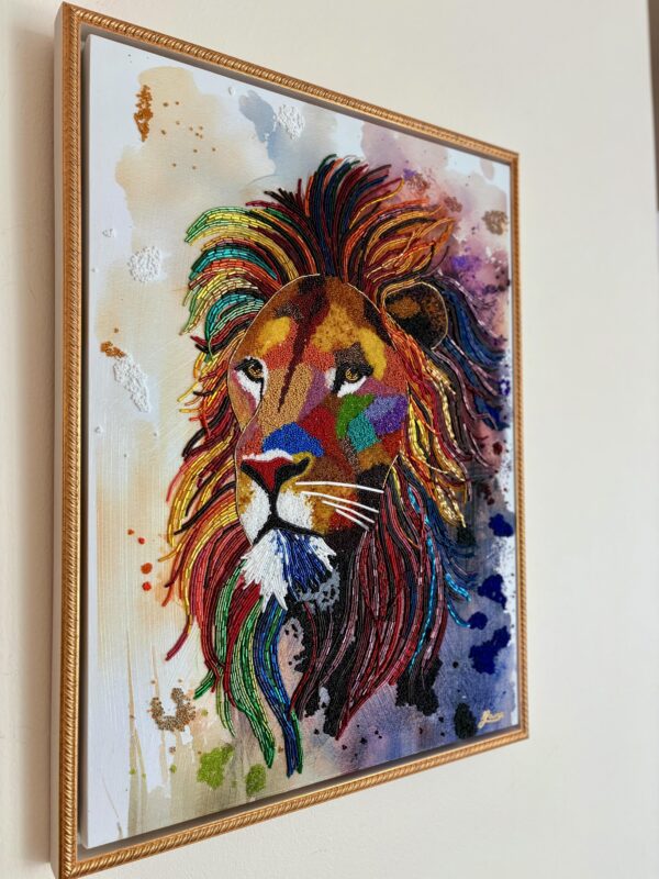 Silent King - Bead Mosaic - Maria Laura Art