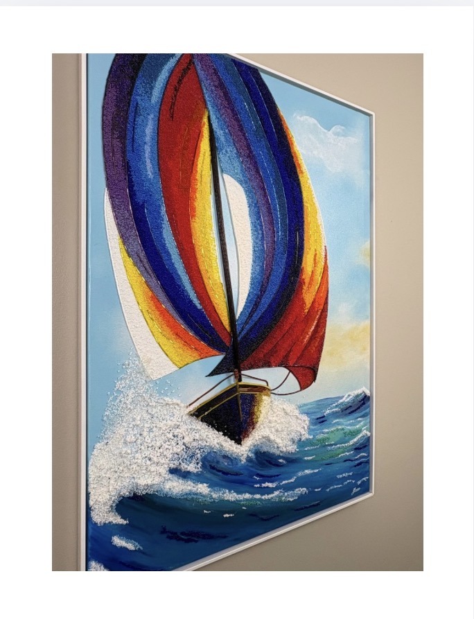 Odyssey — contemporary mixed media BEAD MOSAIC artwork by Maria Laura Art