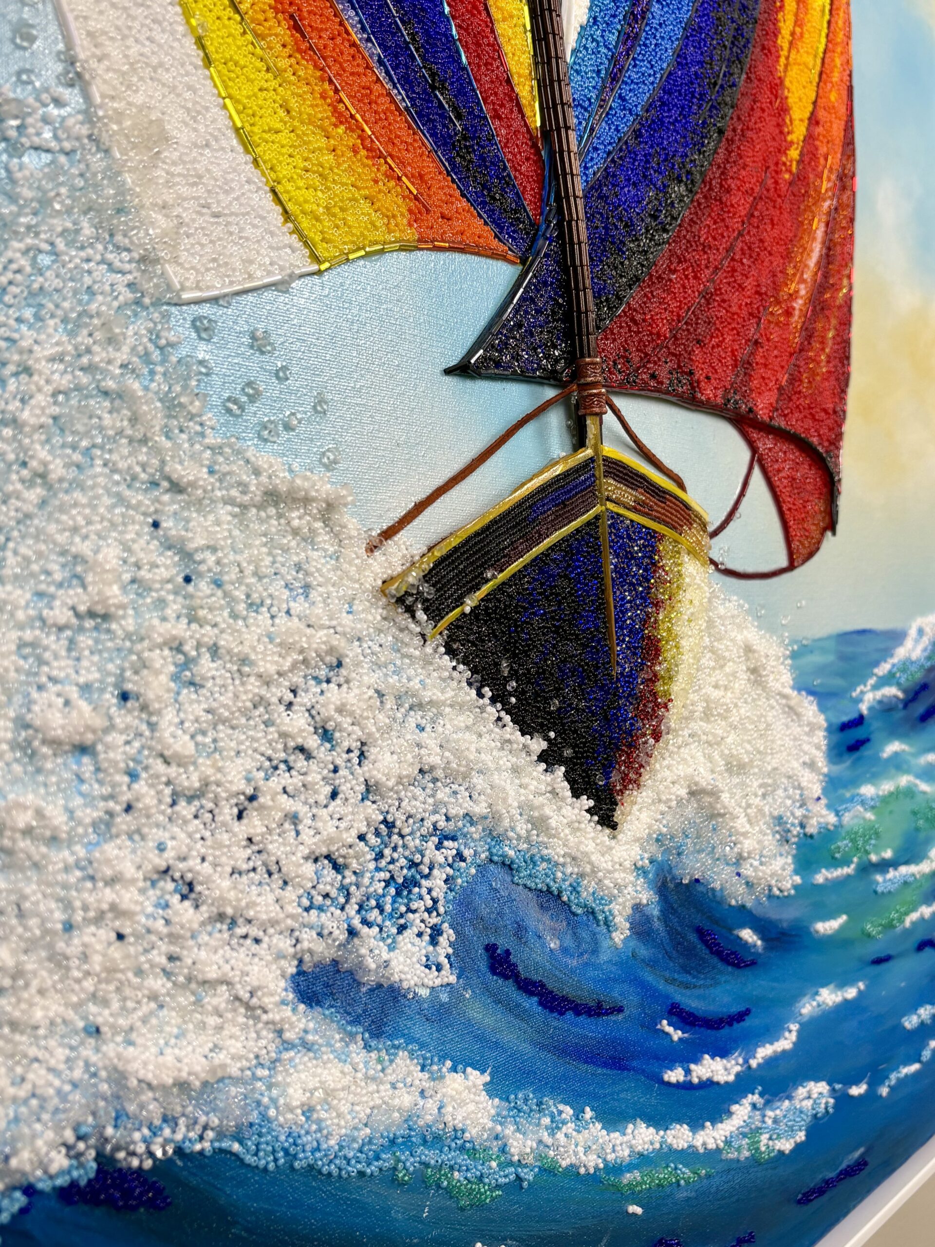 Odyssey — contemporary mixed media BEAD MOSAIC artwork by Maria Laura Art