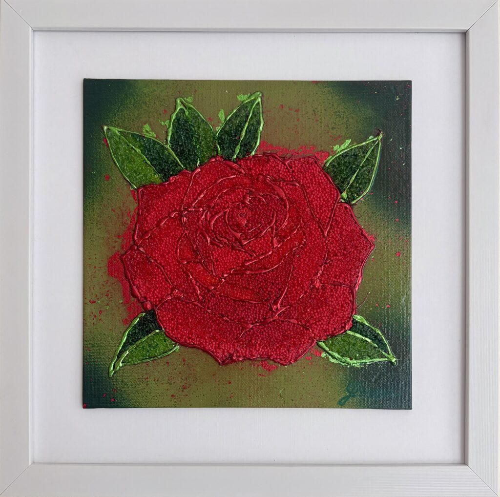 Eternal Rose - Bead Mosaic - Maria Laura Art