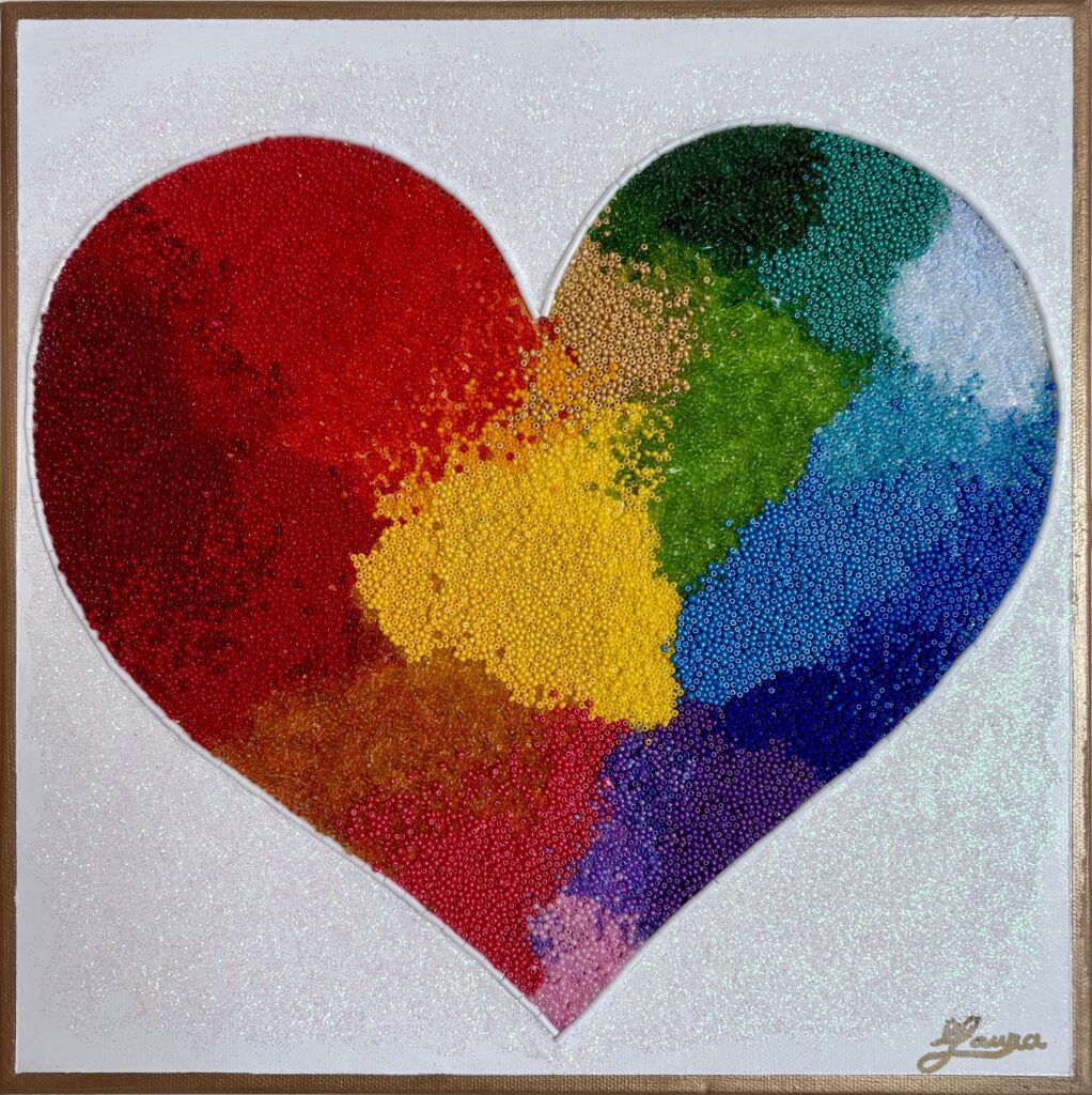 One Love - Bead Mosaic - Maria Laura Art
