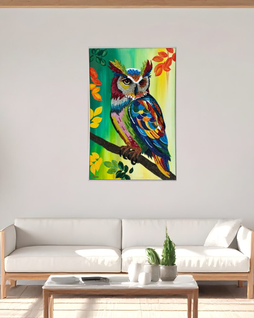 Silent Watcher - Bead Mosaic - Maria Laura Art