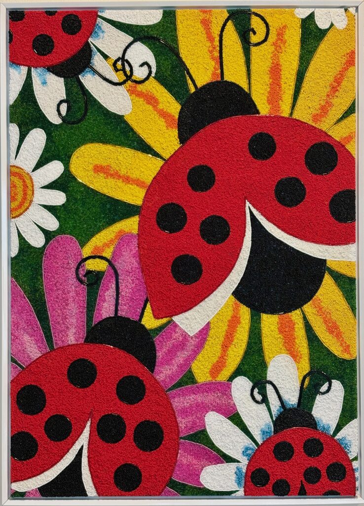 Guardians of the Garden - Glass Bead Mosaic - Maria Laura Art