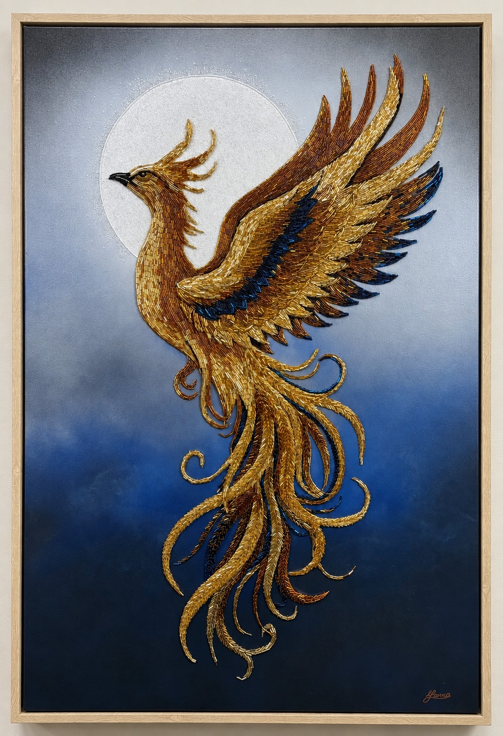 BECOMING - Contemporary Mixed Media Bead Mosaic by Maria Laura Art