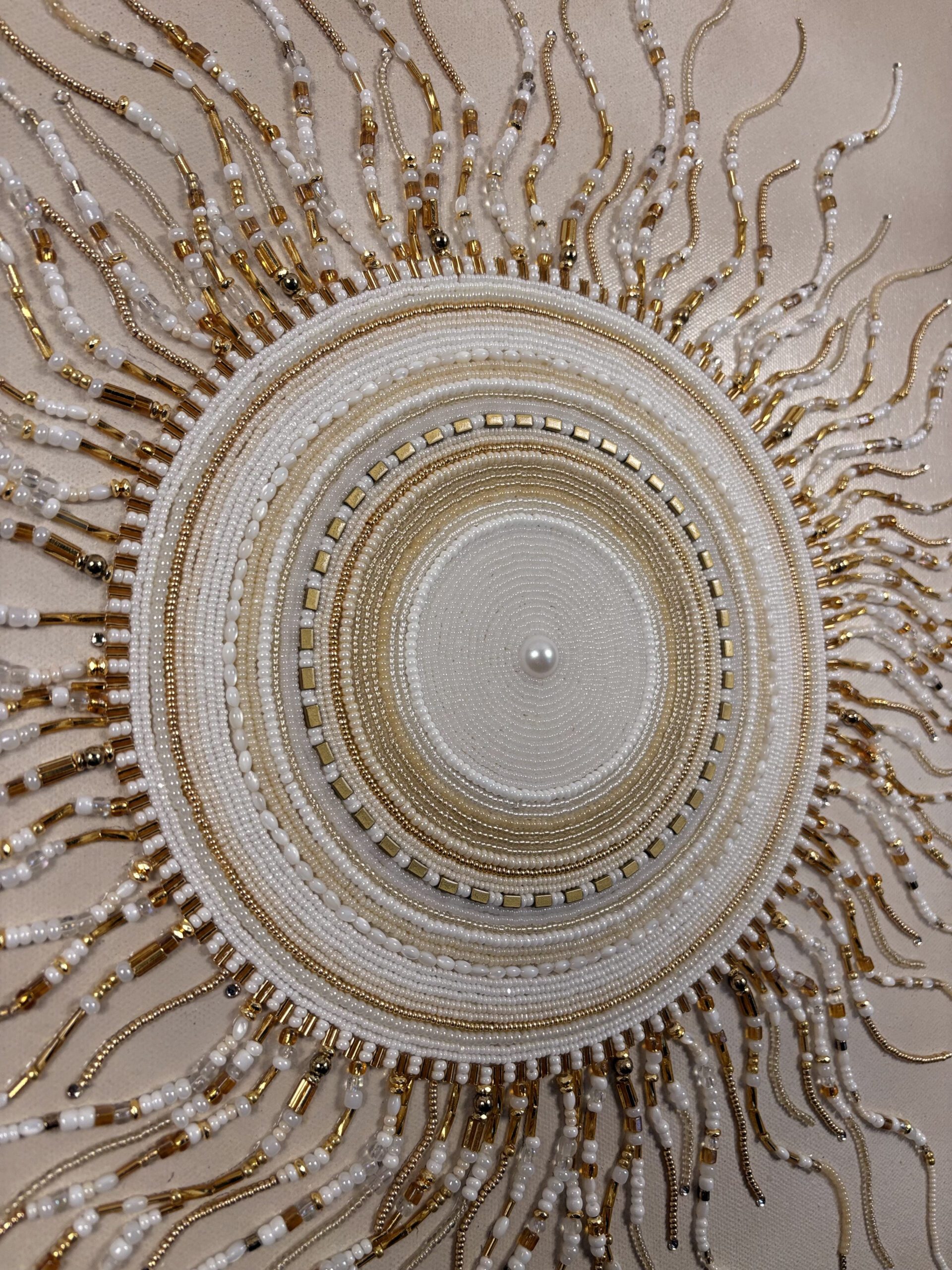 Detail of Radiance, Contemporary Bead Mosaic Artwork by Maria Laura