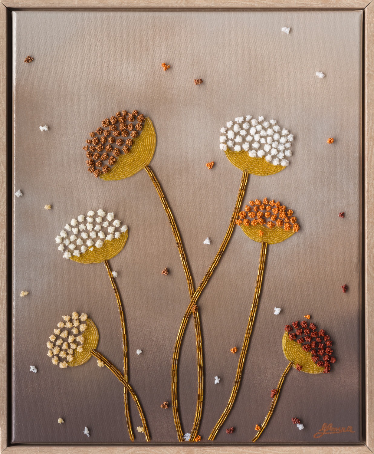 The Beauty of Letting Go - Contemporary Bead Mosaic - Maria Laura Art